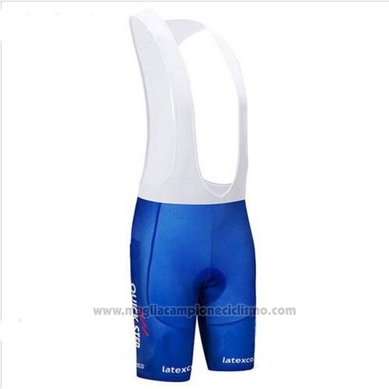 2018 Abbigliamento Ciclismo Quick Step Floors Blu e Bianco Manica Corta e Salopette